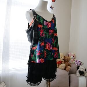 Victoria's Secret Satin Tropical Lace lingerie slip size L NWT